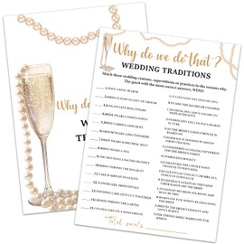 HQLOW 30 Guests Bridal Shower Games - Wedding Traditions Game, Bridal Shower for Engagement Wedding Party, Wedding Shower Games, Bridal Games for Showers (Gold Champagne) -002