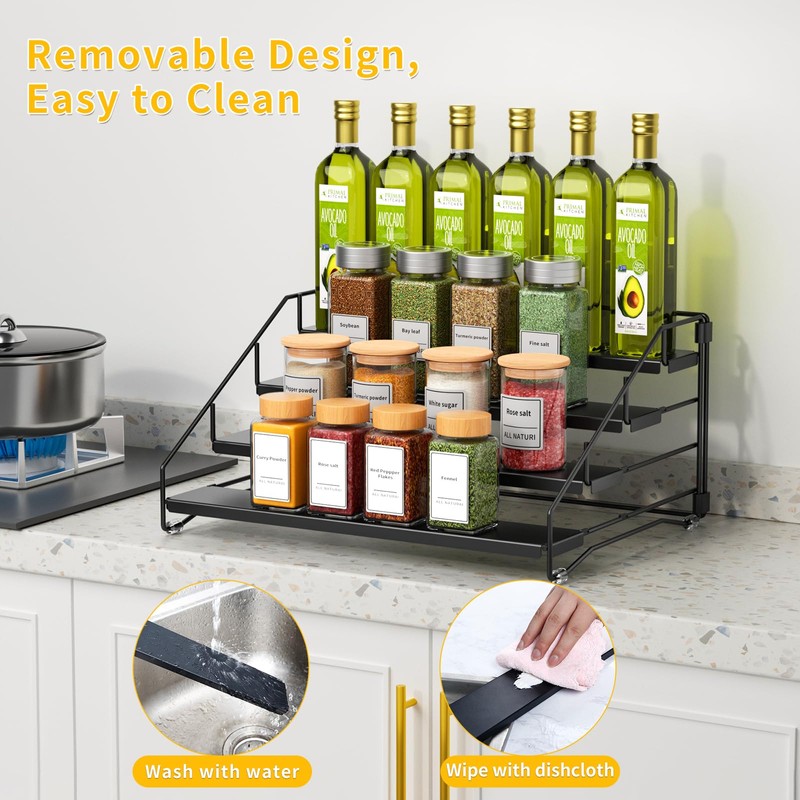 RCHYFEED Spice Rack Organizer for Cabinet Pantry,4 Tier Countertop Spice