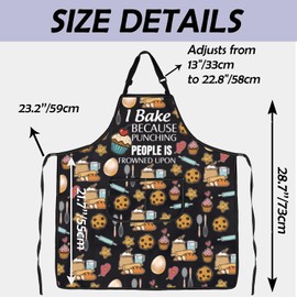 Baking Apron Baker Gift Baking Lover Gift Bake Because Punching People Is Frowned Upon Apron (FROWNED UPON apron CA)