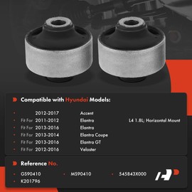 A-Premium 2 x Front Rearward Lower Control Arm Bushing Kit, Compatible with Hyundai Elantra 2011-2016, Accent 2012-2017, Veloster 2012-2016, Elantra Coupe 2013-2014, Elantra GT 2013-2016