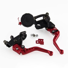 Kiload Universal Bike Master Cylinder Brake Diameter 0.9 inch (22 mm) (7/8 inch) Adjustable Brake Clutch Lever Set, 6 Levels Variable, Silver