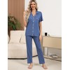 Anjue 2 Piece Pajamas Set Short Sleeve Top And Pants