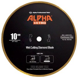 10" Alpha Vetro Glass Diamond Blade 5/8" arbor