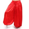 MUNAFIE Belly Dance Arab Carnival Satin Pants Hot Red
