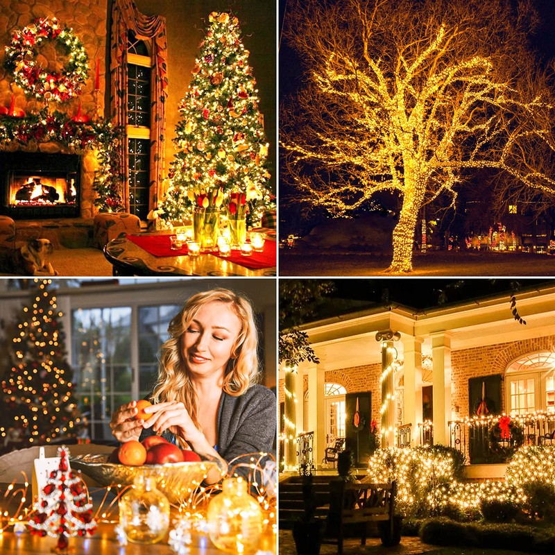 Extra-long 288FT 800LED Solar Fairy String Lights, 4-Pack 72FT 200