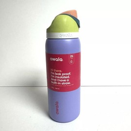 [Limited Drop] "Shy Marshmallow" Owala 32oz FreeSip Bottle – Stylish Hydration with Leak-Resistant Cap, Great for Sports & Outdoor Adventures:_Retro Boardwalk Purple