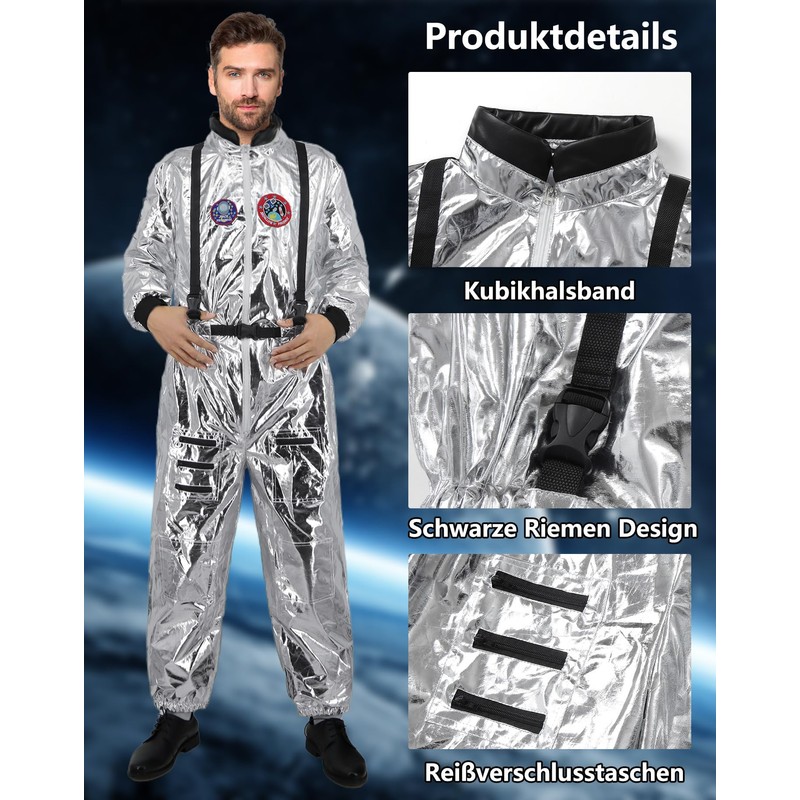 UWXOZO Astronaut Costume Men Women Space Costume Set Fancy Dress
