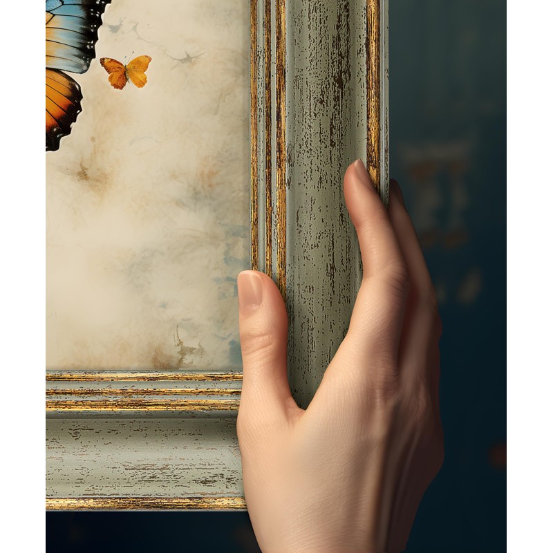 Afuly Photo Frame, Stylish, 6-piece Picture Frame, Antique Green, Gold,