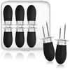 com-four® 8 x Corn Forks with 2 Stainless Steel Tines,
