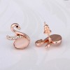 LZD 18K Rose Gold Cateye Zirconia Drop Stud Earrings L98