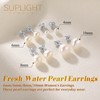 Suplight 925 Stelring Silver Pearl Earrings Studs 8mm Large Freshwater