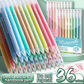 36pcs/Set Colorful Neutral Pens Morandi Blue for Hand Account Forest Style In Painting Writing Retro Color Palette - size: Nordic