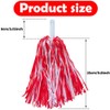 Hooshing 24PCS Red and White Pom Poms Cheerleading Plastic Cheer