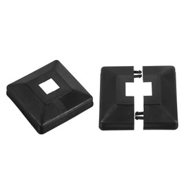 sourcing map Post Skirt, 2pcs 20x20mm/0.8"x0.8" Plastic Split Style Post Base Cover Trim Skirt for Fence Stair Handrail Railing Porch, 88x88mm/3.46"x3.46"(Overall)