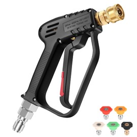 1 Set Short Pressure Washer Tool with Swivel 3/8inch Inlet 4000 PSI Compact Pressure Washer Handle with 1/4inch Quick Connect for Car Wash