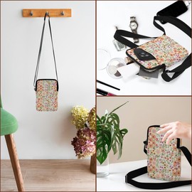 Aesthetic Floral Crossbody Bags for Women Sling Bag Multi Waterproof Small Shoulder Sling Purse Bag with Adjustable Strap Cell Phone Bags for Women Girls Niece Vacation Work Trip Teacher Appreciation