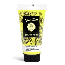 Speedball Water-Soluble Block Printing Ink, 2.5-Ounce Tube, Fluorescent Yellow