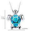 Opal Sea Turtle Necklace Earrings Set for Women Hypoallergenic Delicate