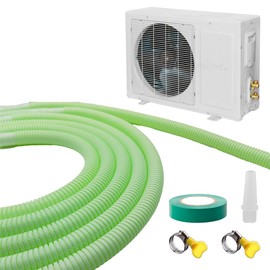 NEW VERSION 50ft Mini Split Air Conditioner Drain Hose, 5/8" I.D Universal Mini Split Hose Line, Outdoor Durable Eco-Friendly Anti-Aging Air Conditioning Parts and Accessories