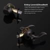 1 Pack Front/Exterior Door Lever Lockset with Double Cylinder Deadbolt