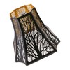 Black & Gold Octagonal Court Style Forest Pattern Etched Metal