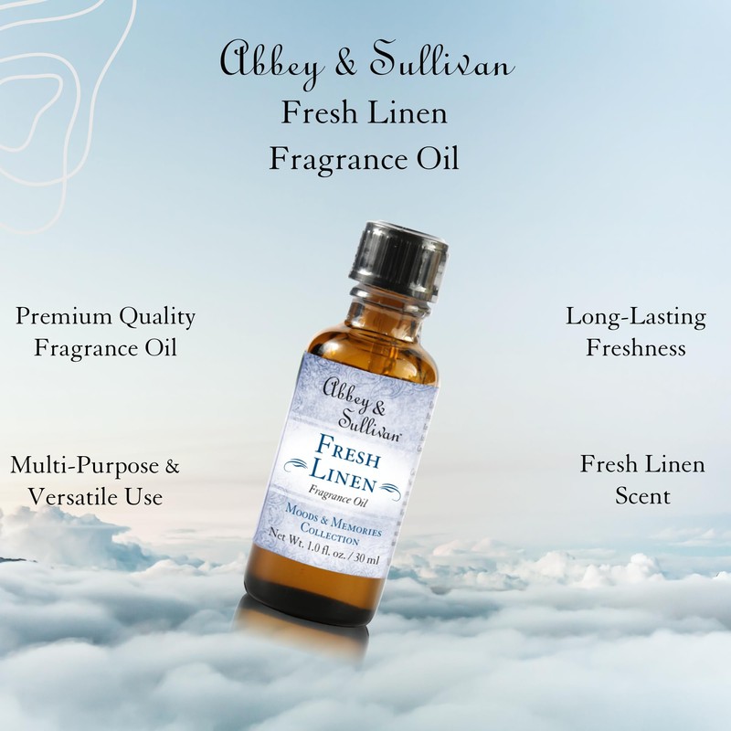 Abbey & Sullivan Fragrance Oil, Fresh Linen, 1 oz.