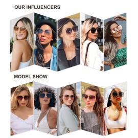 SOJOS Trendy Square Oversized Sunglasses Womens Mens UV400 Big Large Designer Shades SJ1082, Gold/Green Gradient Brown