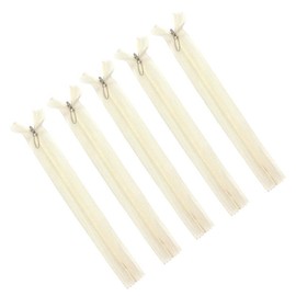 5 Pieces Nylon Invisible Zippers for Sewing 60cm Beige Nylon Hidden Zippers for Bags,Pouches,Pillow Covers Making and Replacement