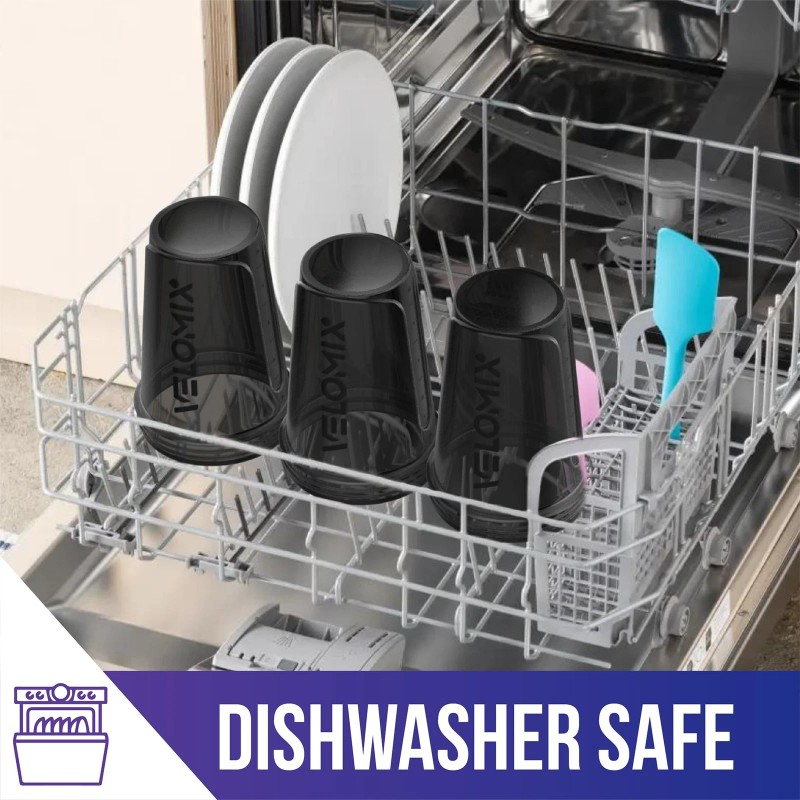 Velomix -6 PACK- Shaker Cups for Protein Shakes 20 oz