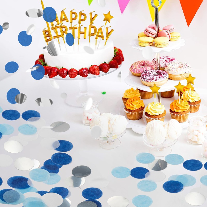 Confetti Multicoloured Silver (Metal) White Light Blue Deep Blue Wedding