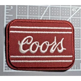 Athena Brands Coors Banquet Beer Vintage Burgundy 3x2.75in Embroidered Iron-on Patch