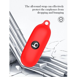 generic Silicone Case Compatible with Beats Solo Buds(2024) with Keychain,Cleaning Kit and Lanyard, Soft Protective Shockproof Cover Wireless Earbuds for Beats Solo Buds Wireless Earbuds-Red