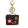 Mini Handbag Coin Purse Keychain for Women,Black Pendant Keyrings Makeup
