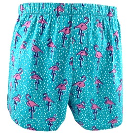 ROCK ATOLL Calzoncillos bóxer de algodón suave para hombre, tallas S-XXL, Flamencos de lunares, Small