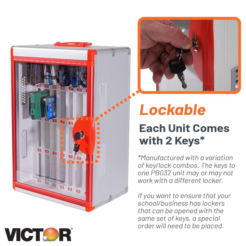 Victor Classroom Cell Phone Storage, 32 Slots Cell Phone Holder