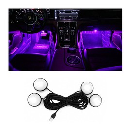 BESULEN Car Interior LED Lights, Automotive Ambient Neon Light Kit with USB Port, Car Accessories, Gifts for Men and Women, 4 in 1 Decoration Lights for Car, Garden, Home, Party（Pink）