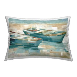 Stupell Industries Two Boats Abstraction Design by Ethan Harper Outdoor Printed Throw Pillow, 14 x 7 x 20, Blue