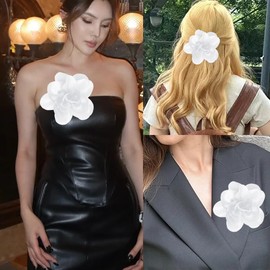 Large Flower Brooch Lapel Pins for Women Flower Barrettes Hair Clip for Women Floral Brooches and Pins for Women Rose Brooch Pin Hair Clip for Women Dress Suit Clothing Hair Wedding Accessories