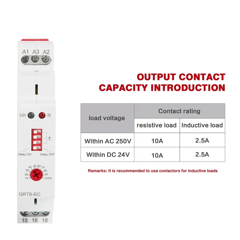 Buyweek Time Relay GRT8-EC Single Function Time Relay with LED