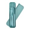 Portable Reusable Cutlery Set, Dark Cutlery with Round Rim, Tableware,