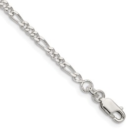 IceCarats 925 Sterling Silver 2.5mm Figaro Link Chain Anklet Summer Beach Foot Ankle Bracelet 10 inch