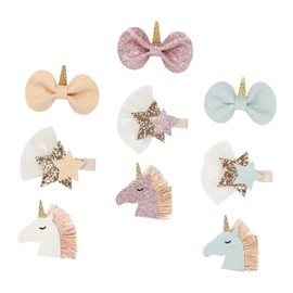 SAFIGLE 9Pcs Adorable Hair Clip Bow Knot Star Accessories for Parties Festivals and Eye Catching Headdress