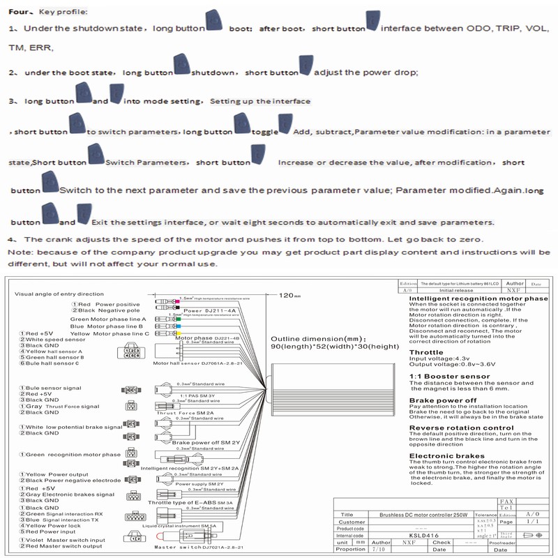 36V 350W Waterproof LCD Display Panel Electric Bicycle Scooter Brushless