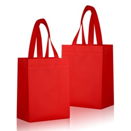 JCBZAMZ 25Pcs Red Small Gift Bags,5.9x3.5x8 Inch Gift Bags bulk,Non-woven Bags for Birthday,Baby Shower,Crafts,Christmas,Party Supplies