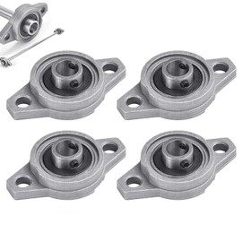 Pack of 4 KFL000 Pillow Block Bearings 10 mm Flange Bearings Self-Aligning Pillow Block Rhombic Flange Bearings Horizontal Zinc Alloy Ball Bearing Block for Printer Inner Diameter 10 mm Diameter