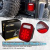 Partsam 2x Red/White 39 LED Stop Turn Tail Stud Lights