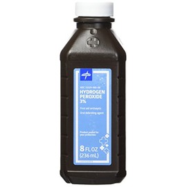 Medline Hydrogen Peroxide, 3% USP, 8 oz., Perfect for First Aid Supplies, Pack of 12