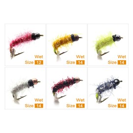 YZD Trout Fly Fishing Flies Collection - 118/60/38/36 Premium Flies Dry Wet Nymph Streamers Assortment with Fly Box - Nymph A Set 36 Flies