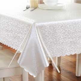 DASIAUTOEM Transparent Tablecloth, Transparent Tablecloth, 140 cm Wide, Sold by the Metre, 0.13 mm Thick, Waterproof, Washable, PVC Film, Greaseproof Table Protector (160 x 140 cm)