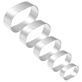 JJUNW Oval Cookie Cutter Set Large, Stainless Steel Biscuit Cutter for Baking, Pill Capsule Long Oval Cookie Cutters Shapes, Geometric Frame Plaque Cookie Cutter Set Fondant Biscuit Mold